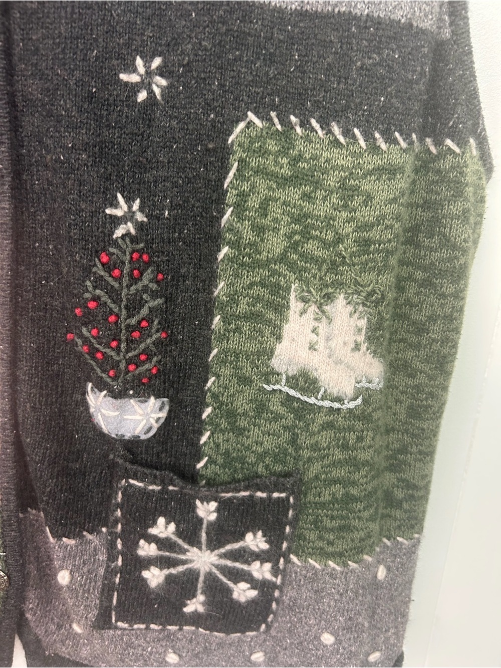 Vintage Christmas Sweater Vest Button up Womens Plus 4X Grandma Cottagecore 90s - Picture 6 of 11